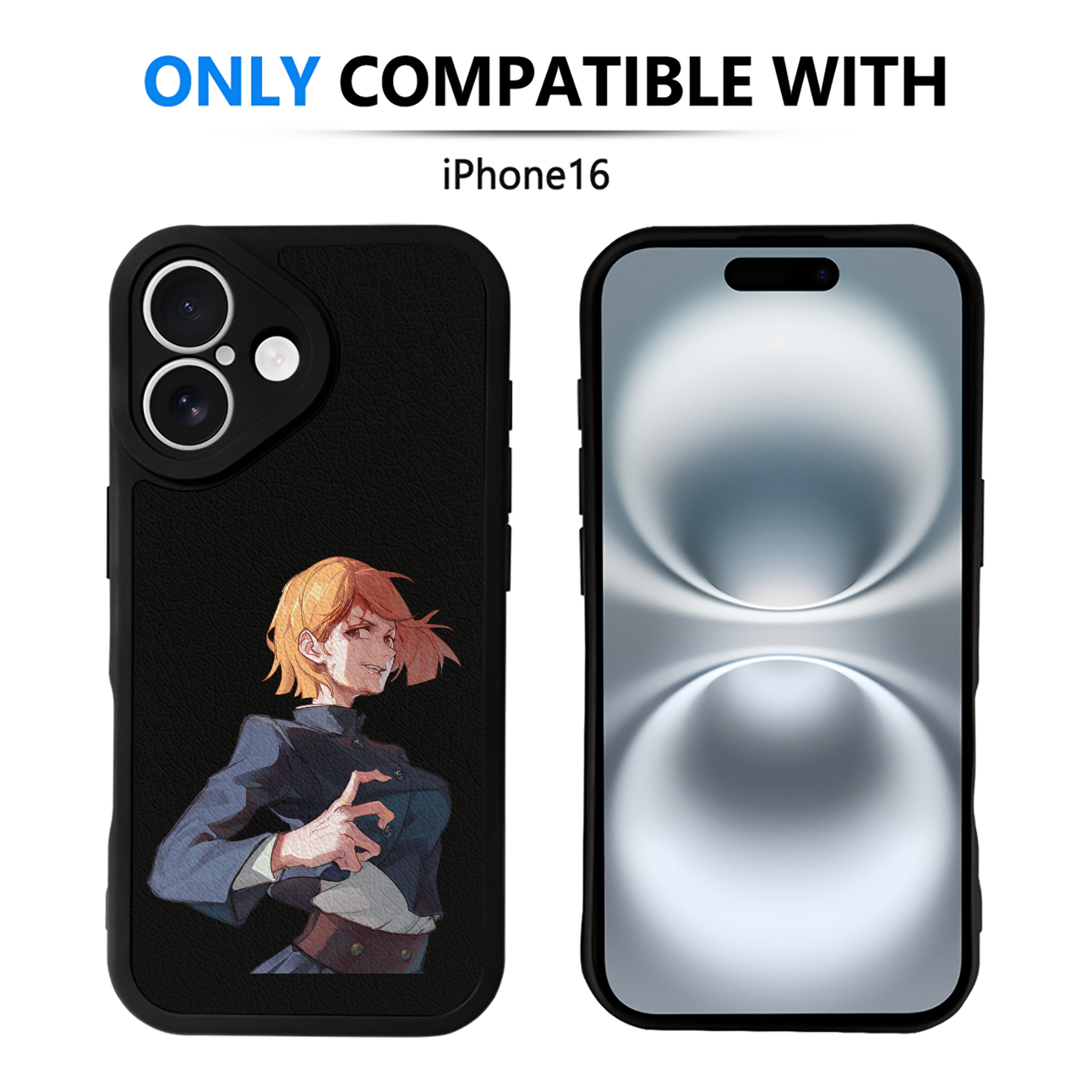 （画像用） 呪術廻戦 Jujutsu Kaisen 【iPhone 16シリーズ対応】シリコンスマホケース（レザー調） 材質：シリコン